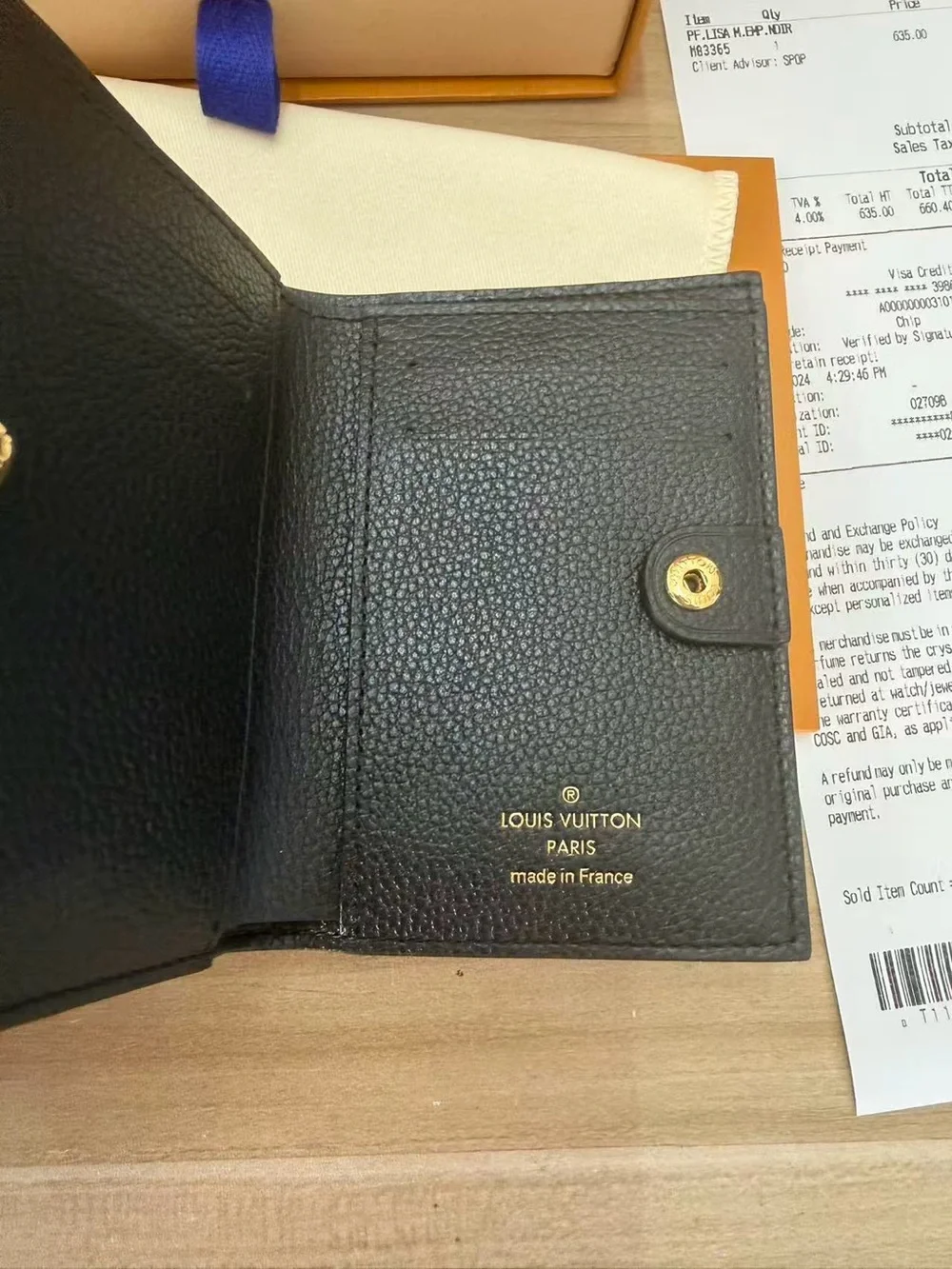 Louis Vuitton Black Embossed Monogram Small Zipper Pouch